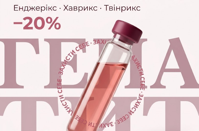 Вакцини проти гепатиту зі знижкою 20%